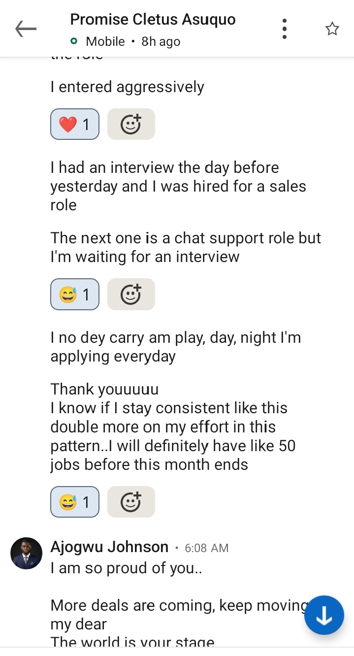 Testimonial from student